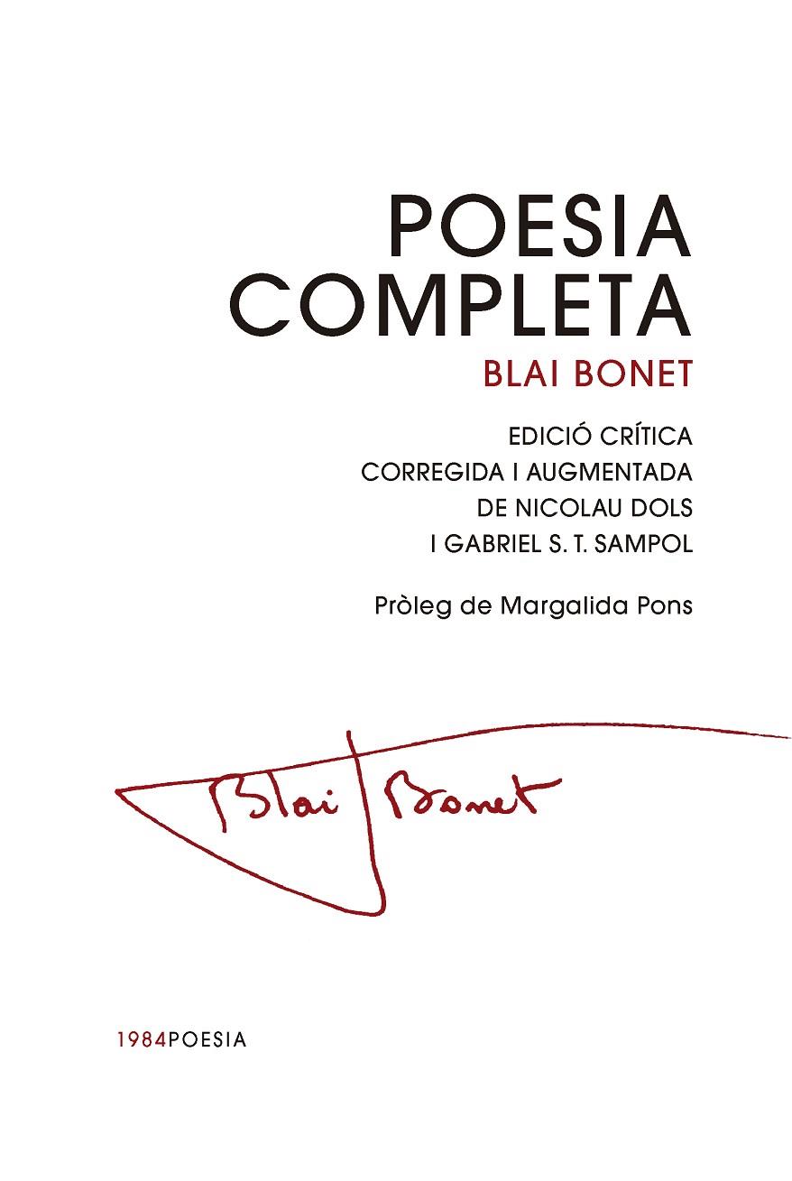 POESIA COMPLETA BLAI BONET | 9791387757144 | BONET, BLAI