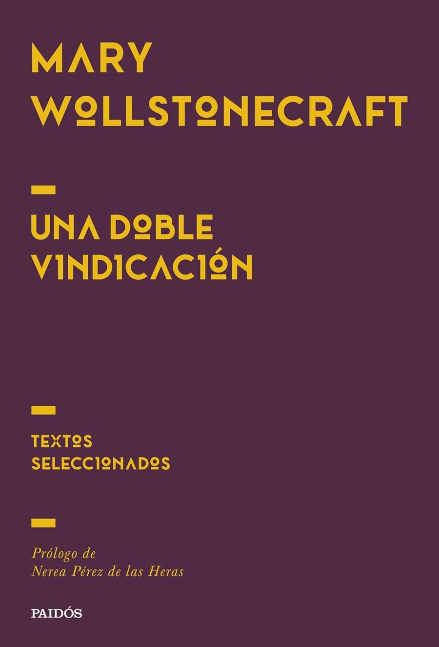 UNA DOBLE VINDICACIÓN | 9788449345791 | WOLLSTONECRAFT, MARY