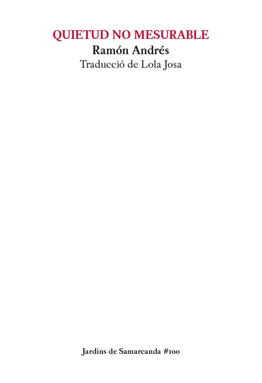 QUIETUD NO MESURABLE | 9788497667258 | ANDRES, RAMON