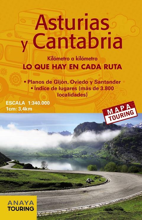 ASTURIAS Y CANTABRIA (DESPLEGABLE), ESCALA 1:340.000 | 9788499358512 | ANAYA TOURING