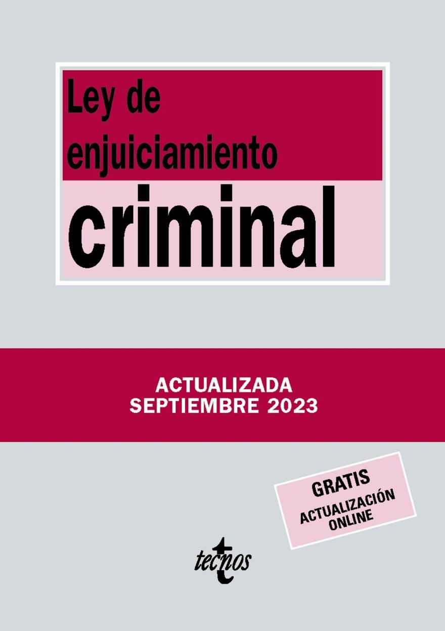 LEY DE ENJUICIAMIENTO CRIMINAL/ 2023 | 9788430988556 | EDITORIAL TECNOS