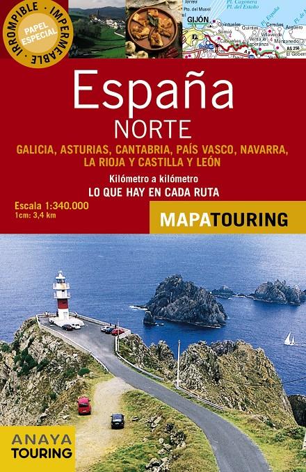 MAPA DE CARRETERAS 1:340.000 - NORTE DE ESPAÑA (DESPLEGABLE) | 9788499356648 | ANAYA TOURING