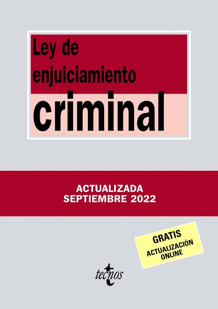 LEY DE ENJUICIAMIENTO CRIMINAL | 9788430985685 | EDITORIAL TECNOS