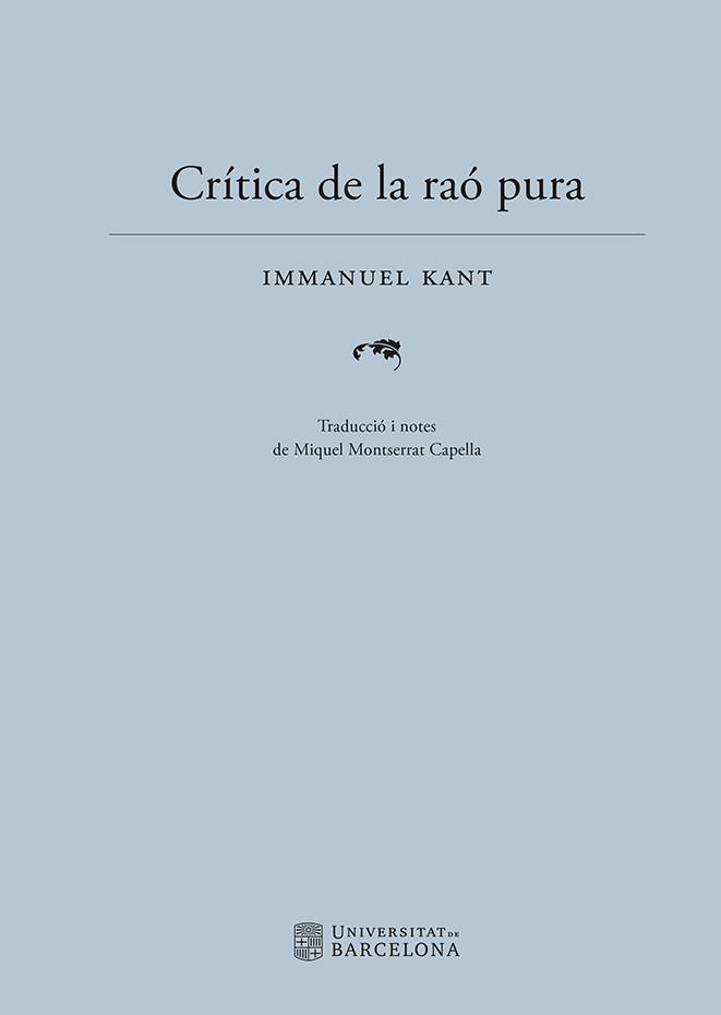 CRÍTICA DE LA RAÓ PURA | 9788410500068 | KANT, IMMANUEL