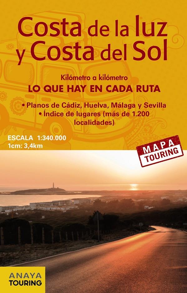 COSTA DE LA LUZ Y COSTA DEL SOL (DESPLEGABLE), ESCALA 1:340.000 | 9788499358529 | ANAYA TOURING