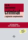 LEY DE ENJUICIAMIENTO CRIMINAL Y LEGISLACIÓN COMPLEMENTARIA | 9788430985630 | EDITORIAL TECNOS