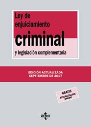 LEY DE ENJUICIAMIENTO CRIMINAL Y LEGISLACIÓN COMPLEMENTARIA | 9788430971848 | EDITORIAL TECNOS