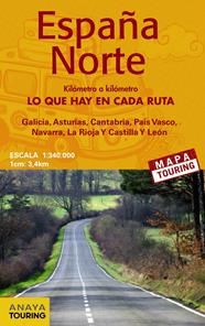 ESPAÑA NORTE (DESPLEGABLE) ESCALA 1:340.000 | 9788499358642 | ANAYA TOURING