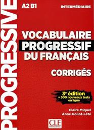 INTERMEDIAIRE CORRIGES-VOCABULAIRE PROGRESSIF DU FRANÇAIS | 9782090380163 | MIQUEL, CLAIRE