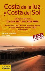 COSTA DE LA LUZ Y COSTA DEL SOL (DESPLEGABLE), ESCALA 1:340.000 | 9788499358529 | ANAYA TOURING