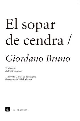 SOPAR DE CENDRA, EL | 9788415835288 | BRUNO, GIORDANO