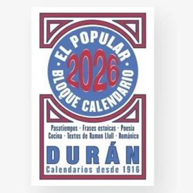2026  BLOC CALENDARIO DURAN 70X120 | 9788412745573