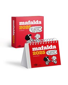 2025 CALENDARIO  MAFALDA ESCRITORIO ROJO CON CAJA | 9786316544599 | QUINO
