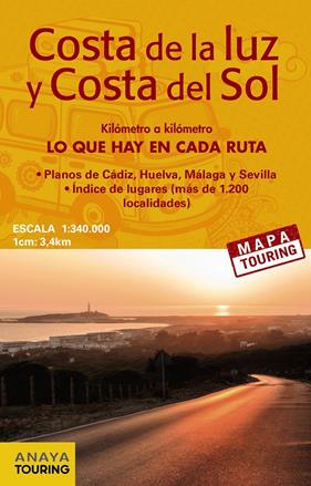 COSTA DE LA LUZ Y COSTA DEL SOL (DESPLEGABLE), ESCALA 1:340.000 | 9788499358529 | ANAYA TOURING