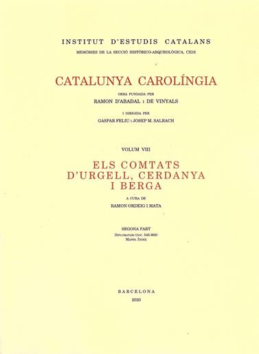 VOLUM 8 ELS COMTATS DURGELL CERDANYA I BERGA SEGONA PART | 9788499655697 | AA.VV