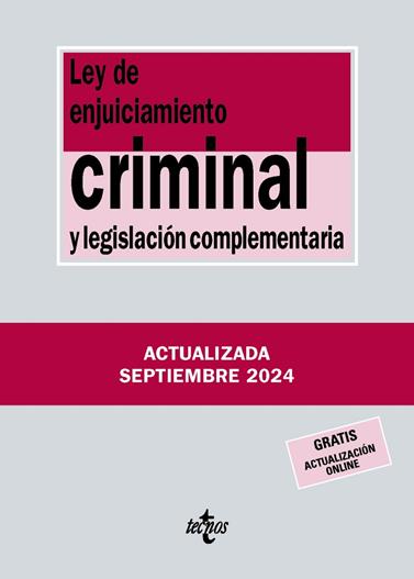 LEY DE ENJUICIAMIENTO CRIMINAL Y LEGISLACIÓN COMPLEMENTARIA | 9788430990986 | EDITORIAL TECNOS