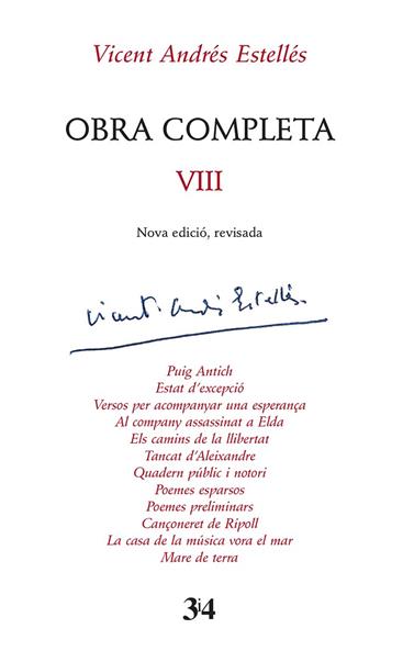 OBRA COMPLETA VIII (VICENT ANDRÉS ESTELLÉS) | 9788417469429 | ANDRÉS ESTELLÉS, VICENT