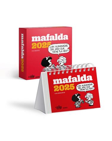 2025 CALENDARIO  MAFALDA ESCRITORIO ROJO CON CAJA | 9786316544599 | QUINO