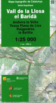 55 VALL DE LA LLOSA, EL BARIDÀ 1:25.000 -ICGC | 9788439397113 | INSTITUT CARTOGRÀFIC I GEOGRÀFIC DE CATALUNYA